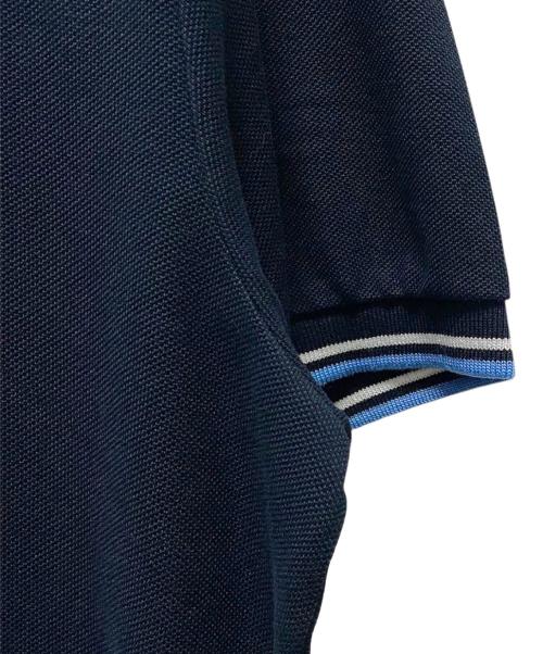 PRADA（プラダ）PRADA (プラダ) ロゴショートスリーブポロシャツ ネイビー×スカイブルー サイズ:XXLの古着・服飾アイテム