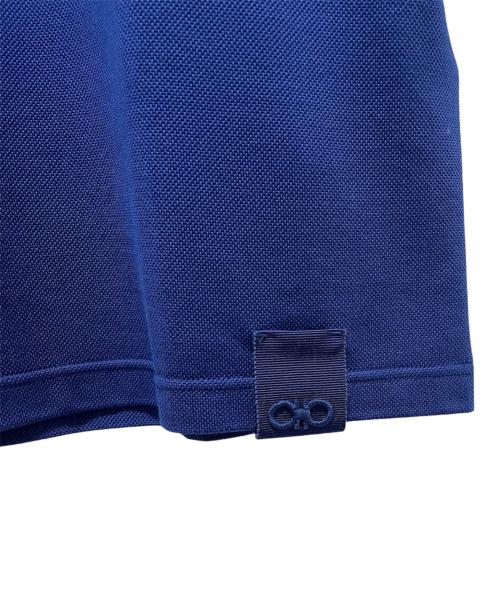 Salvatore Ferragamo（サルヴァトーレ フェラガモ）Salvatore Ferragamo (サルヴァトーレ フェラガモ) コットンピケポロシャツ ブルー サイズ:XLの古着・服飾アイテム