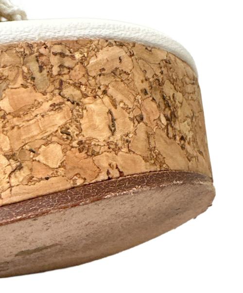 CHANEL（シャネル）CHANEL (シャネル) ウェッジソールツイードサンダル ホワイト×ブラウン×イエロー サイズ:35 1/2の古着・服飾アイテム