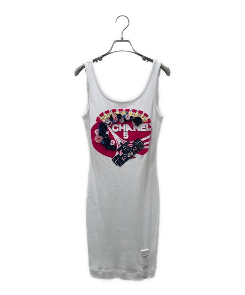 CHANEL（シャネル）CHANEL (シャネル) フォーミュラ1ノースリーブワンピース ホワイト サイズ:36の古着・服飾アイテム
