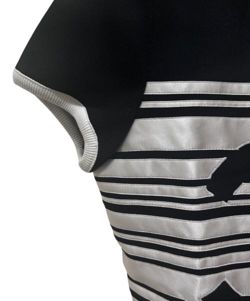 CHANEL（シャネル）CHANEL (シャネル) ココマークボーダーニット ブラック×ホワイト サイズ:36の古着・服飾アイテム