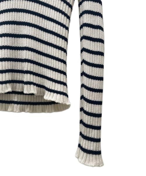 Christian Dior（クリスチャン ディオール）Christian Dior (クリスチャン ディオール) テープロゴセーラーニット ネイビー×ホワイト サイズ:34の古着・服飾アイテム