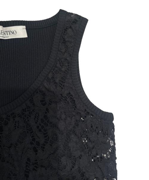 VALENTINO（ヴァレンティノ）VALENTINO (ヴァレンティノ) フラワーレースベスト ブラック サイズ:XSの古着・服飾アイテム