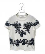 VALENTINOヴァレンティノ）の古着「レースTシャツ」｜ホワイト×ブラック