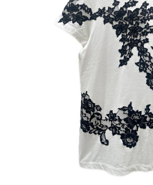 VALENTINO（ヴァレンティノ）VALENTINO (ヴァレンティノ) レースTシャツ ホワイト×ブラック サイズ:XSの古着・服飾アイテム