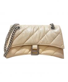 BALENCIAGA（バレンシアガ）の古着「クラッシュ チェーンバッグ スモール 」｜ベージュ×シルバー金具