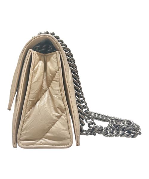 BALENCIAGA（バレンシアガ）BALENCIAGA (バレンシアガ) クラッシュ チェーンバッグ スモール  ベージュ×シルバー金具 サイズ:スモールの古着・服飾アイテム