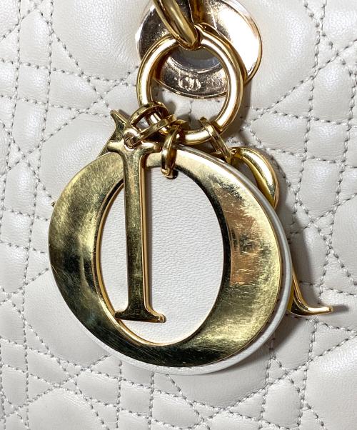 Christian Dior（クリスチャン ディオール）Christian Dior (クリスチャン ディオール) レディディオール ラージ/トートバッグ アイボリー サイズ:Largeの古着・服飾アイテム