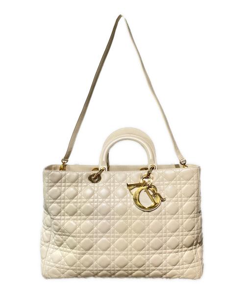 Christian Dior（クリスチャン ディオール）Christian Dior (クリスチャン ディオール) レディディオール ラージ/トートバッグ アイボリー サイズ:Largeの古着・服飾アイテム