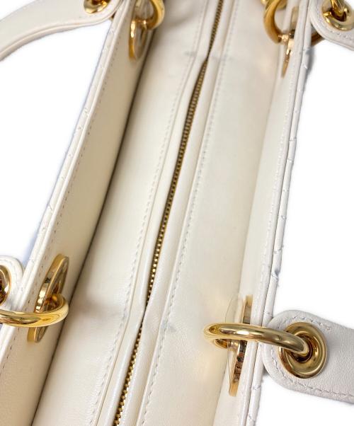 Christian Dior（クリスチャン ディオール）Christian Dior (クリスチャン ディオール) レディディオール ラージ/トートバッグ アイボリー サイズ:Largeの古着・服飾アイテム