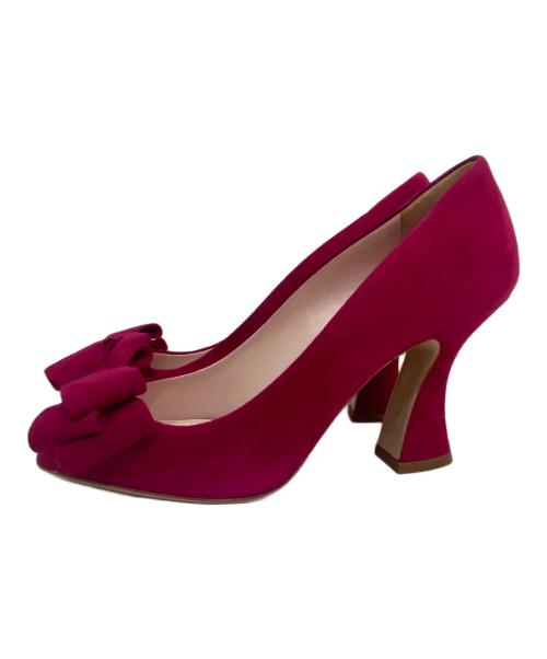 MIU MIU（ミュウミュウ）MIU MIU (ミュウミュウ) スウェードリボンパンプス ピンク サイズ:35の古着・服飾アイテム