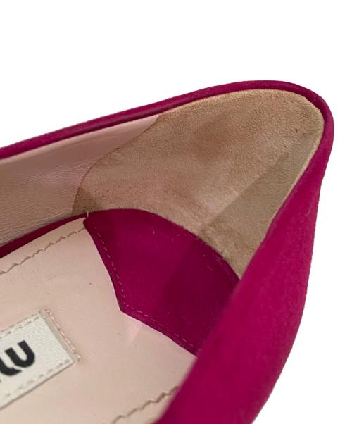 MIU MIU（ミュウミュウ）MIU MIU (ミュウミュウ) スウェードリボンパンプス ピンク サイズ:35の古着・服飾アイテム