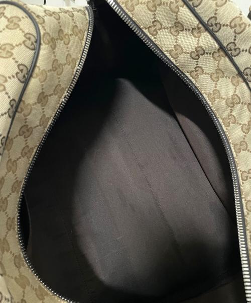 GUCCI（グッチ）GUCCI (グッチ) GGキャンバス ボストンバッグ ベージュ×ブラウンの古着・服飾アイテム