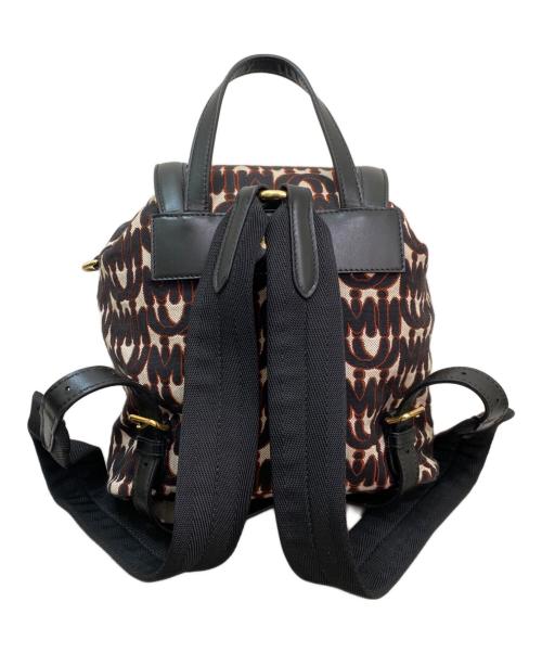 MIU MIU（ミュウミュウ）MIU MIU (ミュウミュウ) クリスタルバックパック ブラック×レッドの古着・服飾アイテム