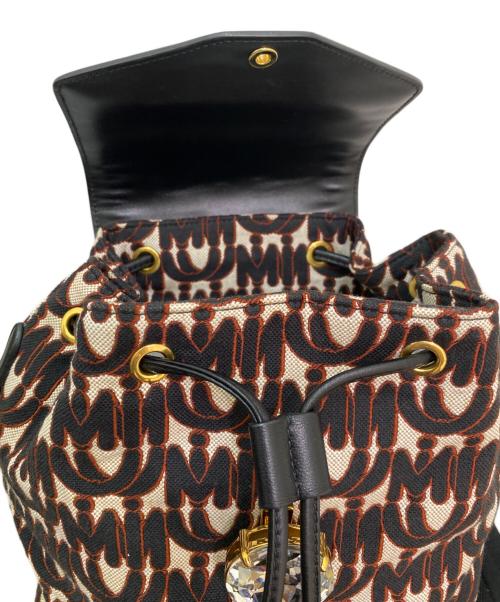 MIU MIU（ミュウミュウ）MIU MIU (ミュウミュウ) クリスタルバックパック ブラック×レッドの古着・服飾アイテム