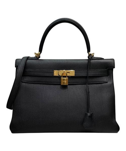 HERMES（エルメス）HERMES (エルメス) ケリー32 内縫い/ゴールド金具/トゴ/ブラック/D刻印 ノワール×ゴールド金具 サイズ:32の古着・服飾アイテム