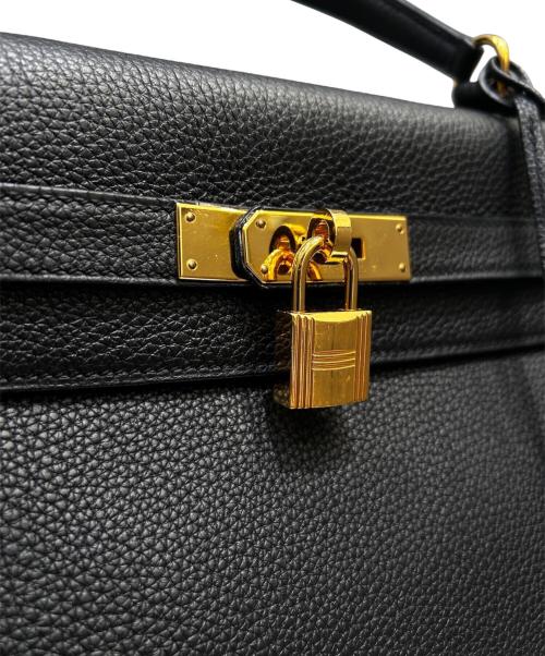 HERMES（エルメス）HERMES (エルメス) ケリー32 内縫い/ゴールド金具/トゴ/ブラック/D刻印 ノワール×ゴールド金具 サイズ:32の古着・服飾アイテム