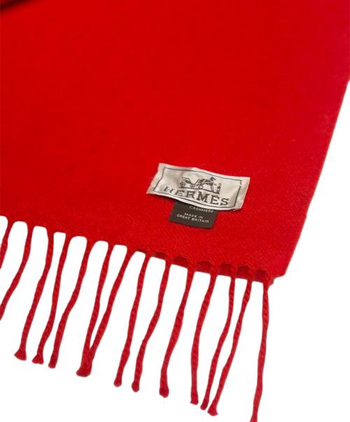 HERMES（エルメス）HERMES (エルメス) カシミヤマフラー レッドの古着・服飾アイテム
