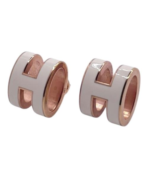 HERMES（エルメス）HERMES (エルメス) ポップアッシュHピアス ホワイト×ピンクゴールド サイズ:-の古着・服飾アイテム