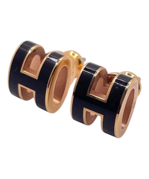 HERMES（エルメス）HERMES (エルメス) ミニポップアッシュHピアス ブラック×ゴールド サイズ:-の古着・服飾アイテム