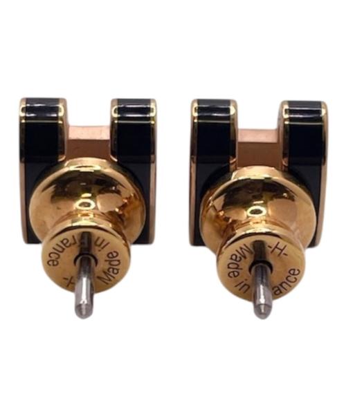 HERMES（エルメス）HERMES (エルメス) ミニポップアッシュHピアス ブラック×ゴールド サイズ:-の古着・服飾アイテム