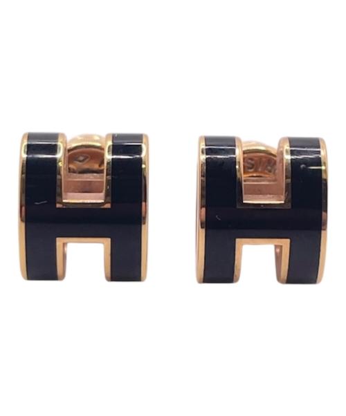 HERMES（エルメス）HERMES (エルメス) ミニポップアッシュHピアス ブラック×ゴールド サイズ:-の古着・服飾アイテム