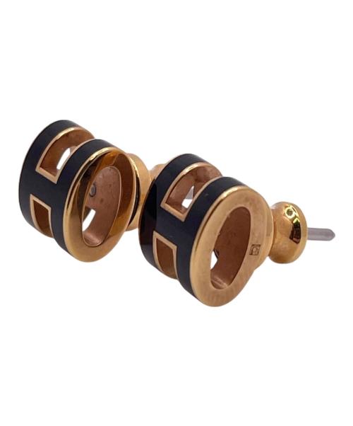 HERMES（エルメス）HERMES (エルメス) ミニポップアッシュHピアス ブラック×ゴールド サイズ:-の古着・服飾アイテム