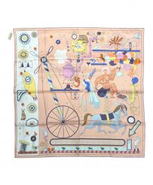 HERMES（エルメス）の古着「カレ90 Tea for Two」｜ピンク×ブルー