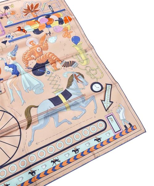 HERMES（エルメス）HERMES (エルメス) カレ90 Tea for Two ピンク×ブルー サイズ:90の古着・服飾アイテム