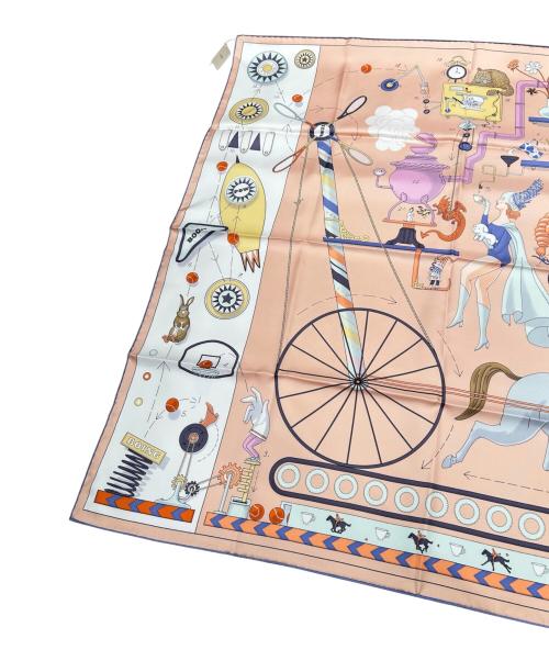 HERMES（エルメス）HERMES (エルメス) カレ90 Tea for Two ピンク×ブルー サイズ:90の古着・服飾アイテム