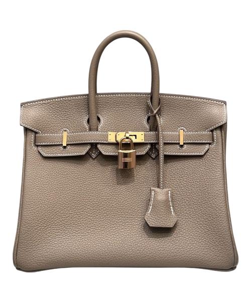 HERMES（エルメス）HERMES (エルメス) バーキン25/ゴールド金具/トリヨンクレマンス/エトゥープ/B刻印 エトゥープ×ゴールド金具 サイズ:25の古着・服飾アイテム
