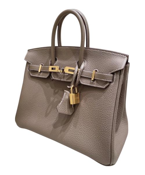 HERMES（エルメス）HERMES (エルメス) バーキン25/ゴールド金具/トリヨンクレマンス/エトゥープ/B刻印 エトゥープ×ゴールド金具 サイズ:25の古着・服飾アイテム