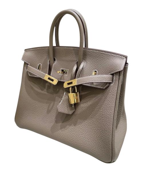 HERMES（エルメス）HERMES (エルメス) バーキン25/ゴールド金具/トリヨンクレマンス/エトゥープ/B刻印 エトゥープ×ゴールド金具 サイズ:25の古着・服飾アイテム