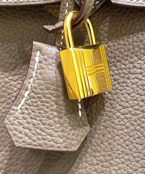 HERMES（エルメス）HERMES (エルメス) バーキン25/ゴールド金具/トリヨンクレマンス/エトゥープ/B刻印 エトゥープ×ゴールド金具 サイズ:25の古着・服飾アイテム