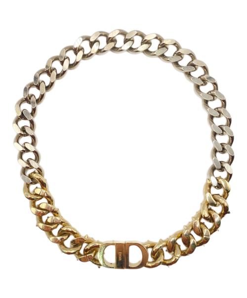 Christian Dior（クリスチャン ディオール）Christian Dior (クリスチャン ディオール) CD ICON チェーンリンクネックレス ゴールド×シルバー サイズ:-の古着・服飾アイテム