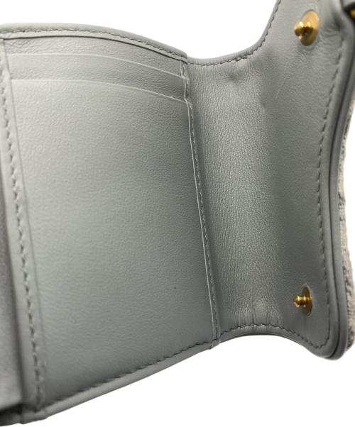 Christian Dior（クリスチャン ディオール）Christian Dior (クリスチャン ディオール) Dior Saddle Lotus Wallet  ライトグレーの古着・服飾アイテム