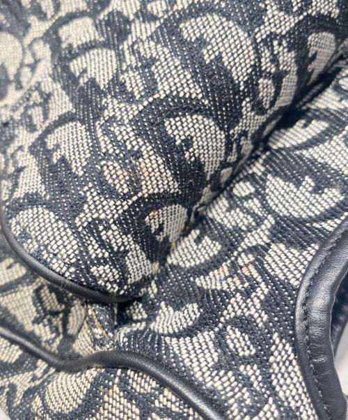 Christian Dior（クリスチャン ディオール）Christian Dior (クリスチャン ディオール) オブリークジャガードサドルバッグ ブラック×ホワイトの古着・服飾アイテム