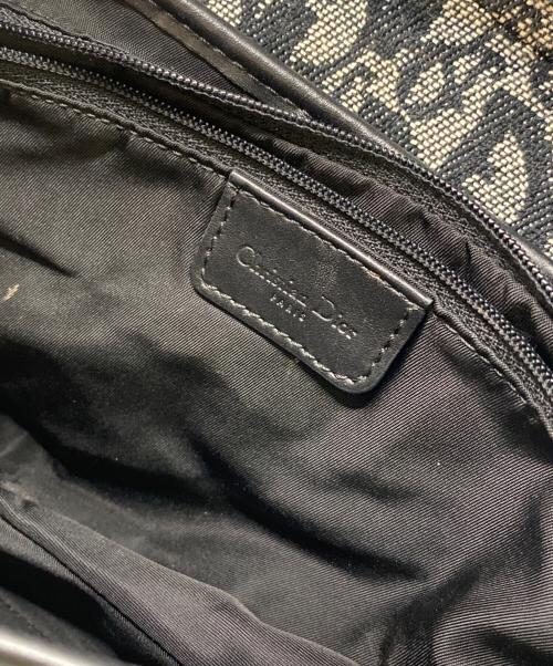 Christian Dior（クリスチャン ディオール）Christian Dior (クリスチャン ディオール) オブリークジャガードサドルバッグ ブラック×ホワイトの古着・服飾アイテム