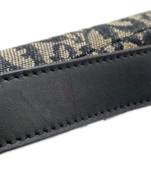 Christian Dior（クリスチャン ディオール）Christian Dior (クリスチャン ディオール) オブリークジャガードサドルバッグ ブラック×ホワイトの古着・服飾アイテム