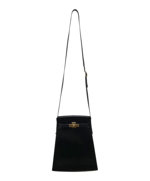 HERMES（エルメス）HERMES (エルメス) ケリースポーツPM/ゴールド金具/ボックスカーフ/ブラック/□R刻印 ブラック×ゴールド サイズ:PMの古着・服飾アイテム