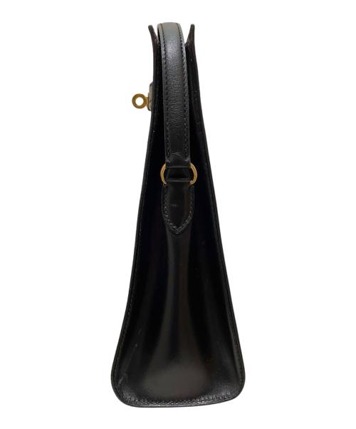 HERMES（エルメス）HERMES (エルメス) ケリースポーツPM/ゴールド金具/ボックスカーフ/ブラック/□R刻印 ブラック×ゴールド サイズ:PMの古着・服飾アイテム