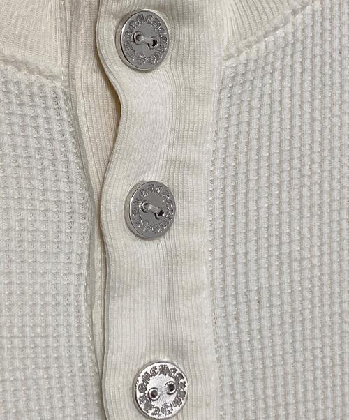 CHROME HEARTS（クロムハーツ）CHROME HEARTS (クロムハーツ) ワッフルヘンリーネックカットソー アイボリー サイズ:Lの古着・服飾アイテム