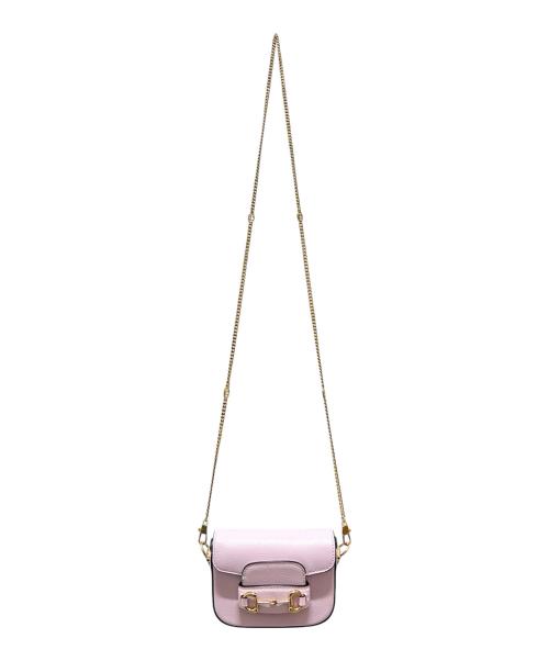 GUCCI（グッチ）GUCCI (グッチ) ホースビット 1955 ナノバッグ ピンク×ゴールド金具 サイズ:ナノの古着・服飾アイテム