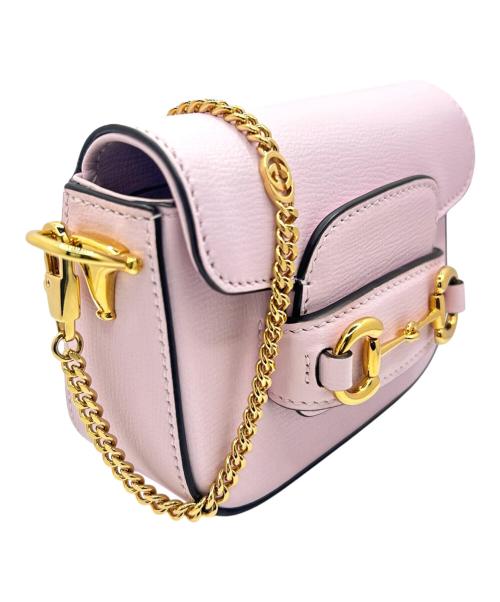 GUCCI（グッチ）GUCCI (グッチ) ホースビット 1955 ナノバッグ ピンク×ゴールド金具 サイズ:ナノの古着・服飾アイテム