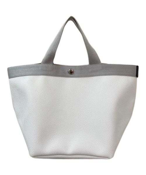 Herve Chapelier（エルベシャプリエ）Herve Chapelier (エルベシャプリエ) リュクス舟型トートM ホワイト×シルバー サイズ:Mの古着・服飾アイテム