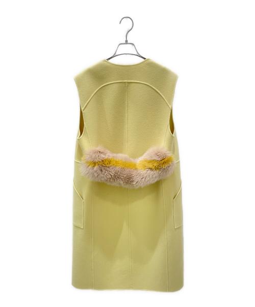 CYCLAS（シクラス）CYCLAS (シクラス) フォックスファーノースリーブコート　R04-27011 イエロー サイズ:34の古着・服飾アイテム