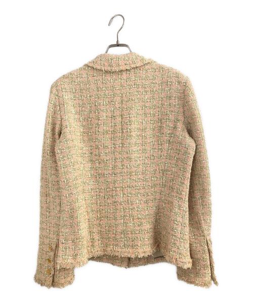 CHANEL（シャネル）CHANEL (シャネル) ツイードジャケット グリーン×ピンク サイズ:42の古着・服飾アイテム