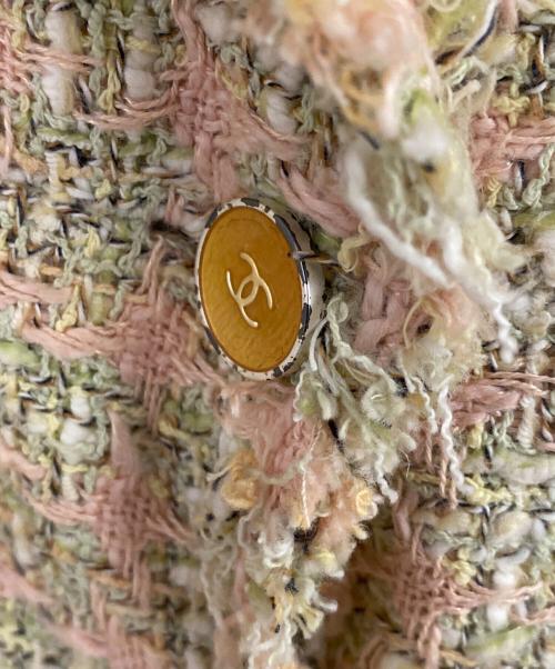 CHANEL（シャネル）CHANEL (シャネル) ツイードジャケット グリーン×ピンク サイズ:42の古着・服飾アイテム