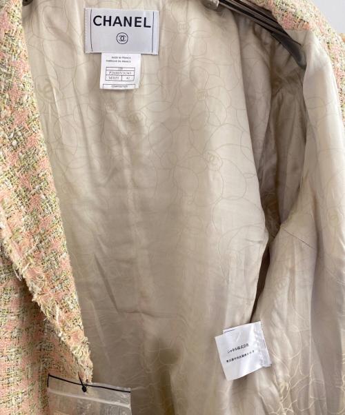 CHANEL（シャネル）CHANEL (シャネル) ツイードジャケット グリーン×ピンク サイズ:42の古着・服飾アイテム