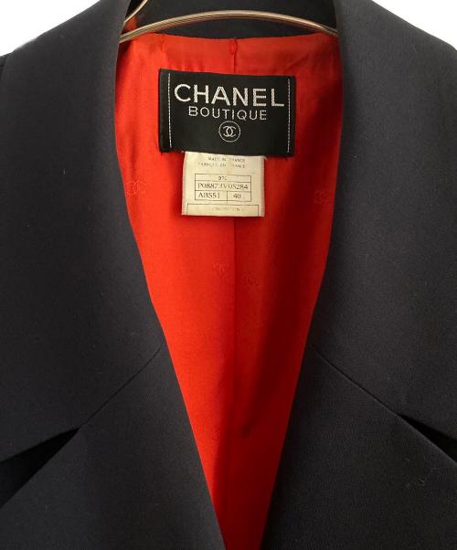 CHANEL BOUTIQUE（シャネル ブティック）CHANEL BOUTIQUE (シャネル ブティック) ダブルテーラードジャケット ネイビー×レッド サイズ:40の古着・服飾アイテム